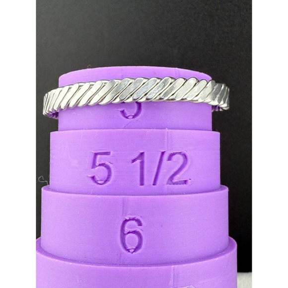 Vintage Flatten Chain Silver Tone Cuff Bracelet 5.5" - Picture 5 of 7